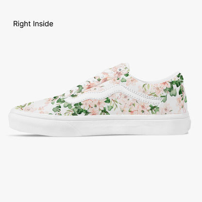 Floral-patterned sneaker on a white background