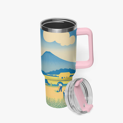 Golden Fields Tumbler Cup Pink Handle