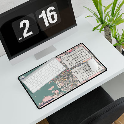 Hiroshima Map Desk Mat | Colorful & Educational Desk Pad - 