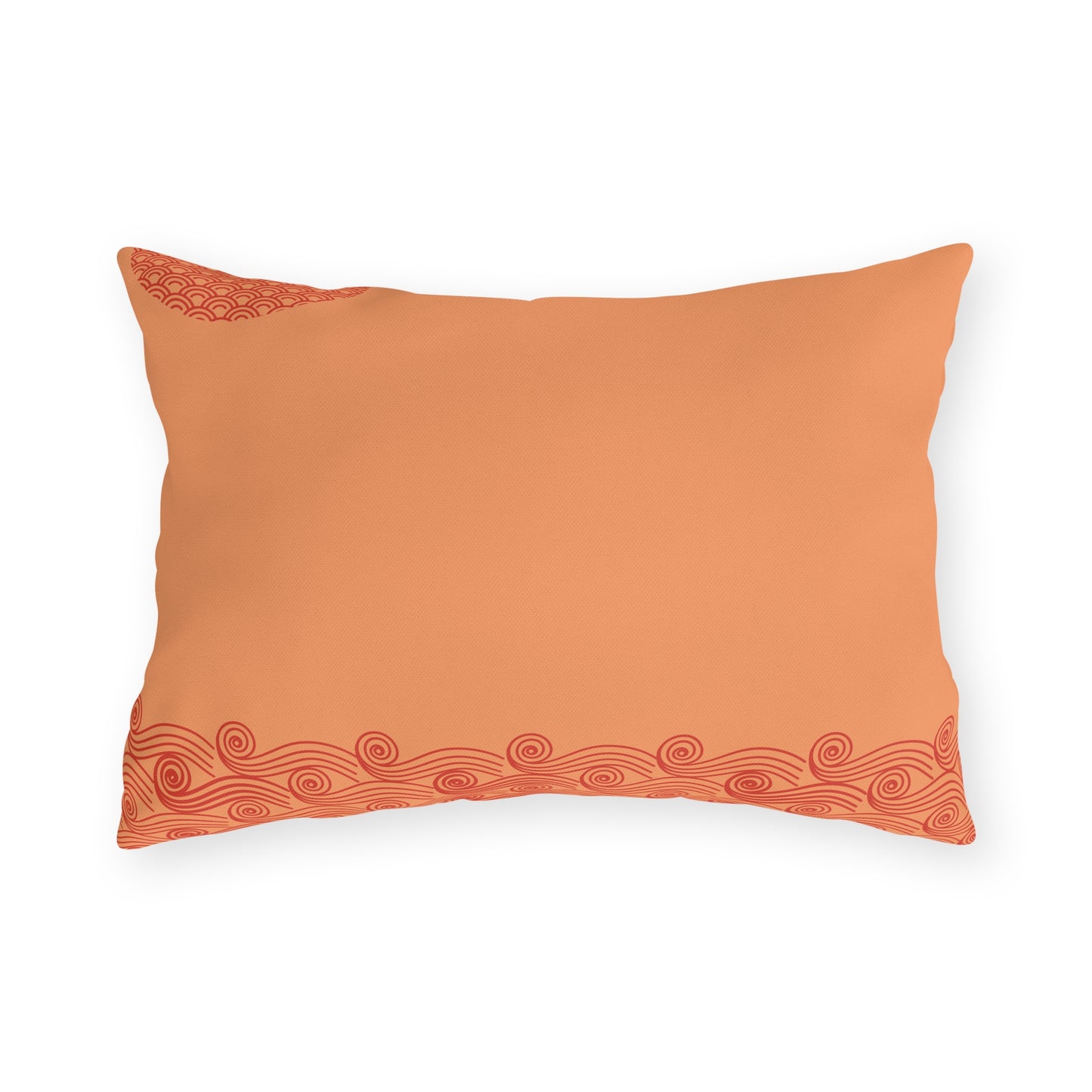 Japanese Sun-Kissed Waves Outdoor Pillows