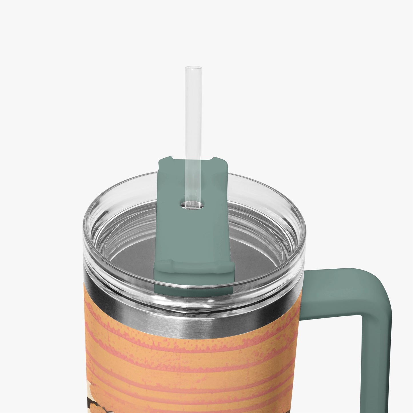 Sakura Sunrise Tumbler Cup Grey/green Handle