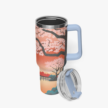 Springtime Serenity Tumbler Cup light blue Handle