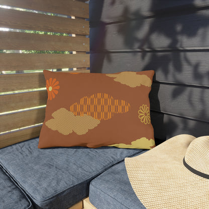 Retro Japanese Clouds Outdoor Pillows