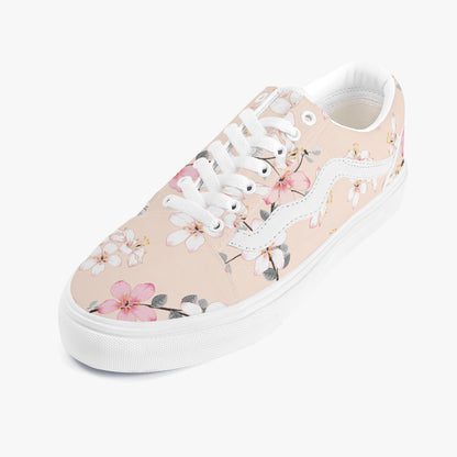 Floral-patterned sneaker on a white background