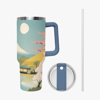 Moonlit Fuji Tumbler Cup blue Handle