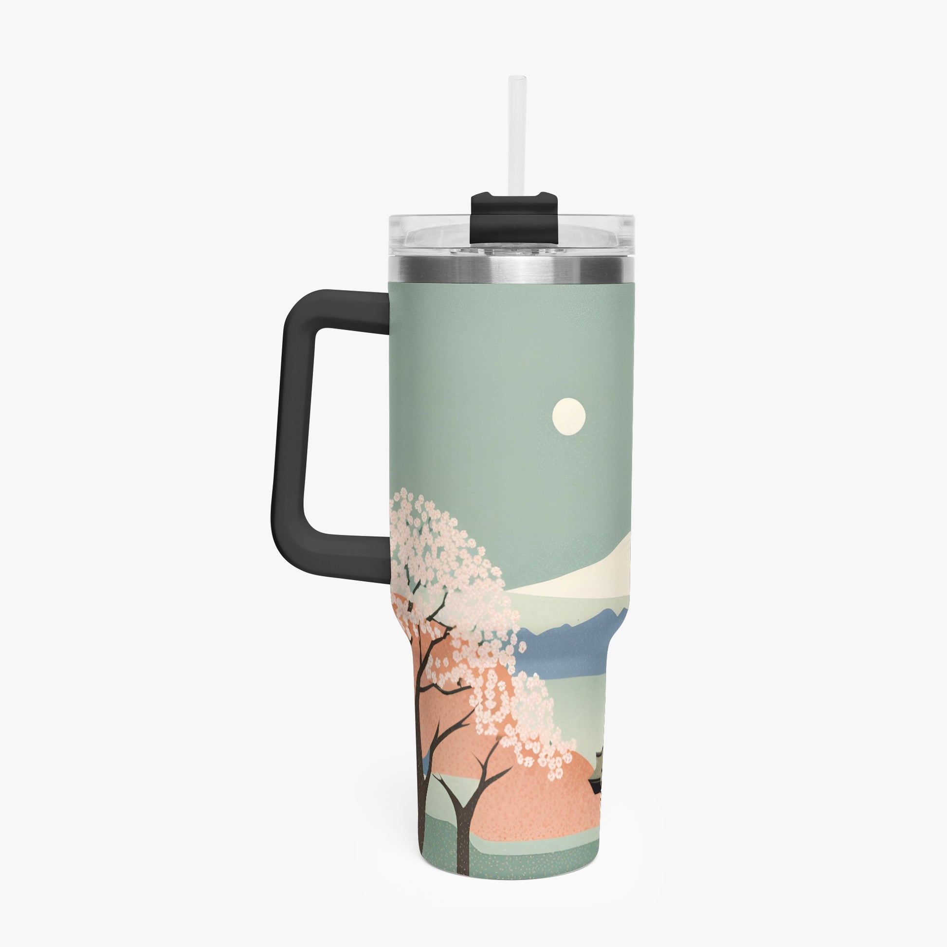 Spring Moon Tumbler Cup Black Handle