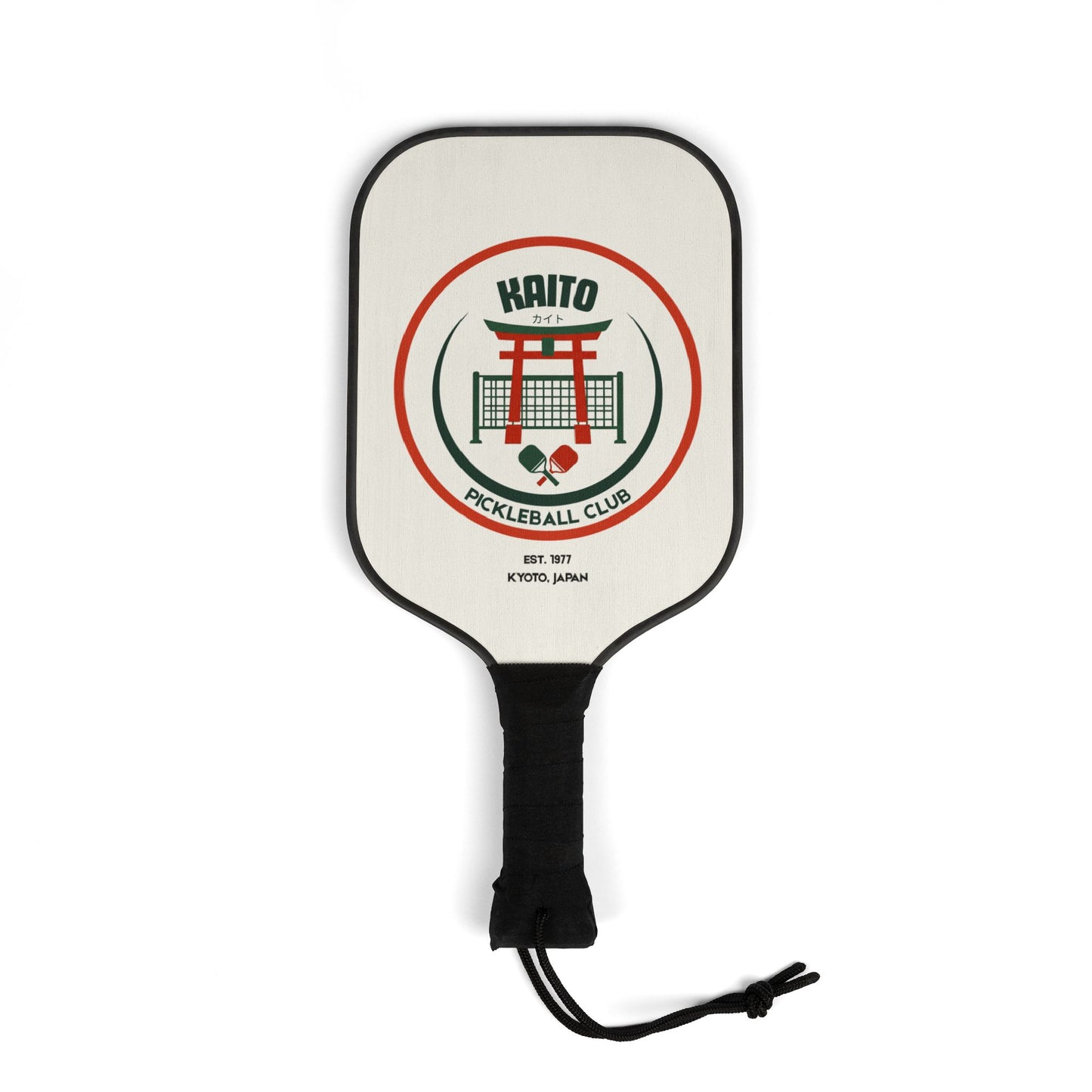 Pickleball paddle with Kaito Pickleball Club logo on a white background