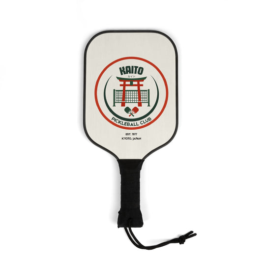 Pickleball paddle with Kaito Pickleball Club logo on a white background