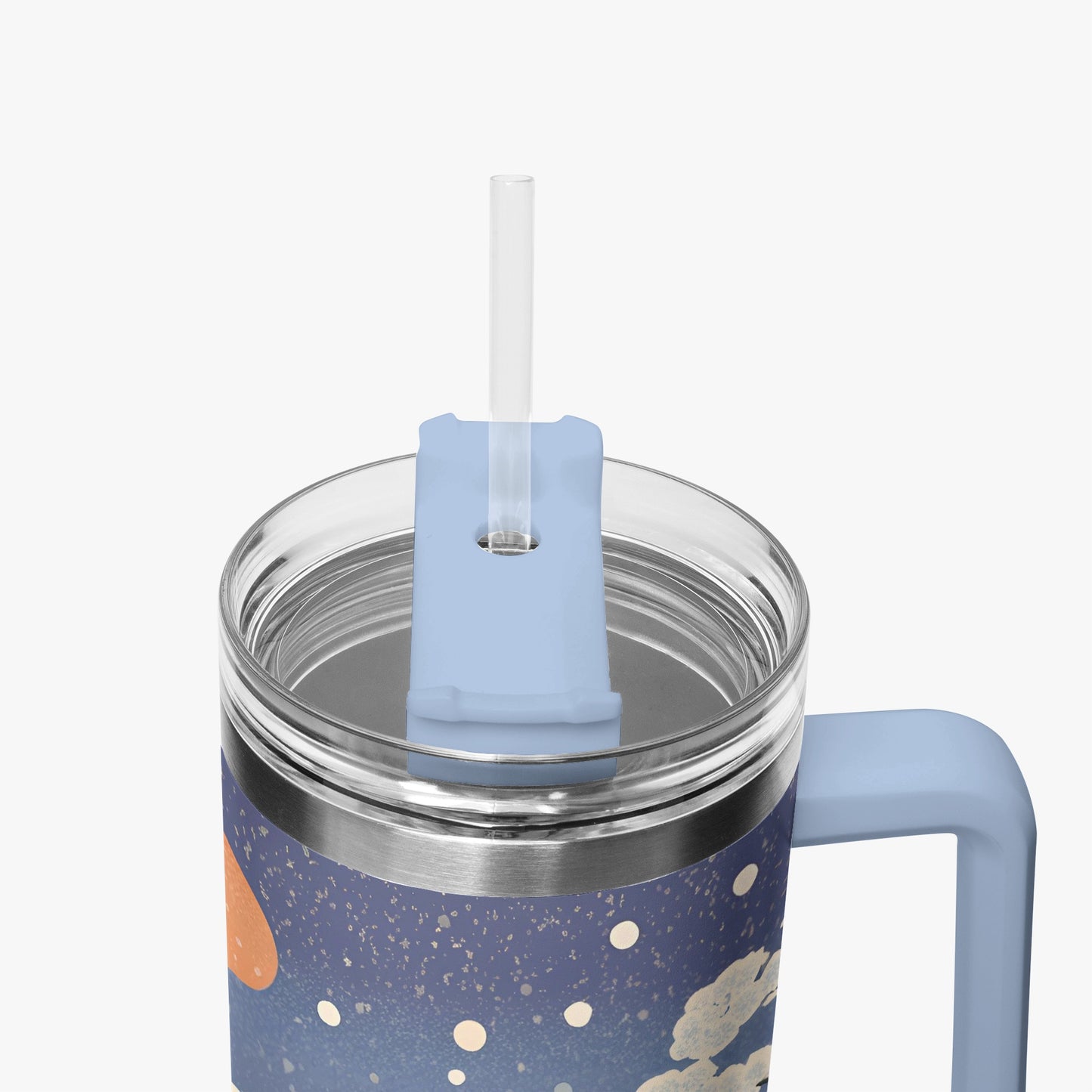 Winter Serenity Tumbler Cup light blue Handle