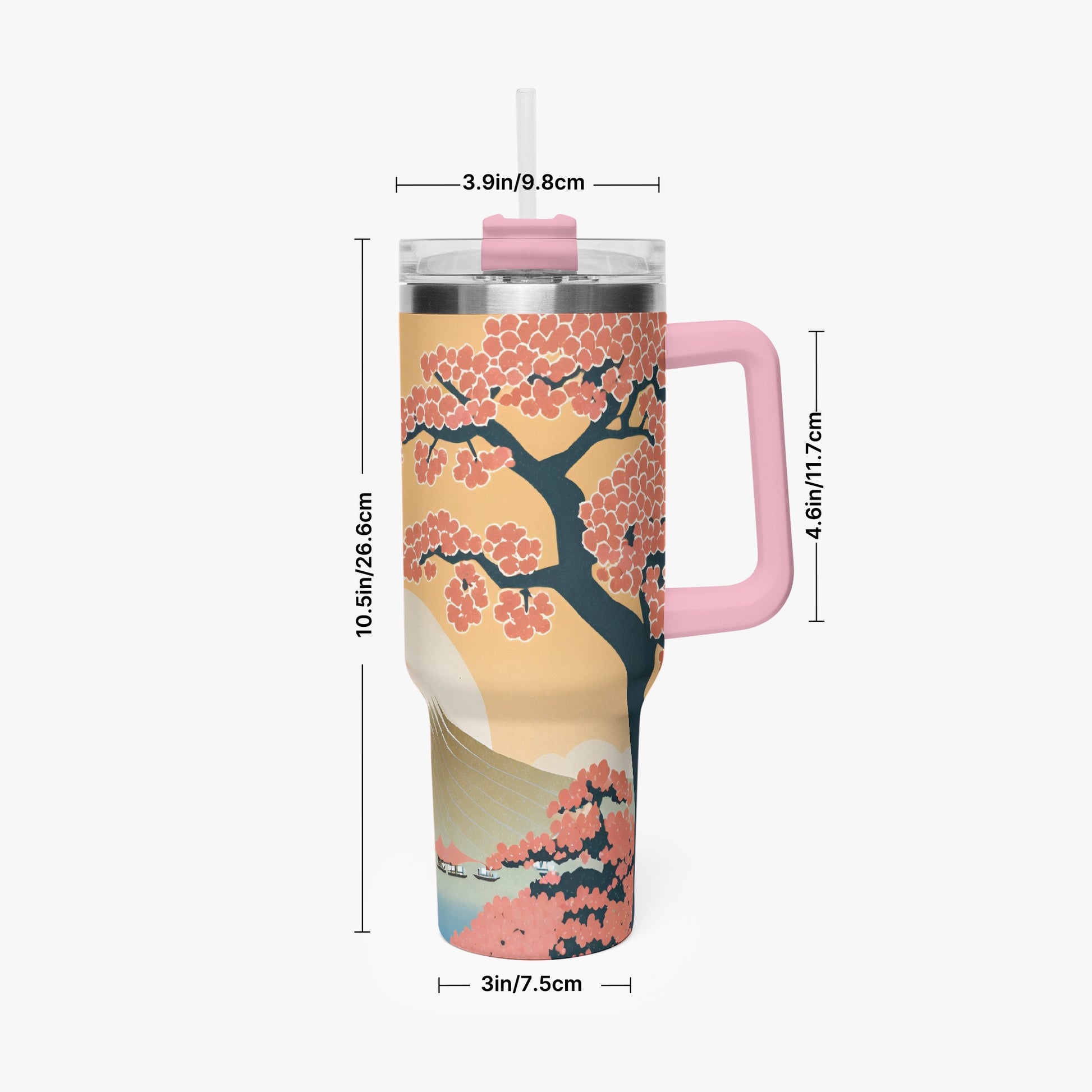 Radiant Dawn Tumbler Cup Pink Handle