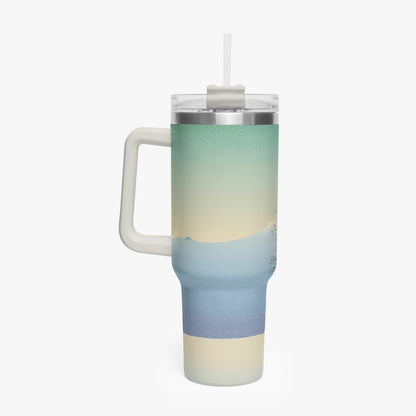 Winter's Solitude Tumbler Cup white Handle