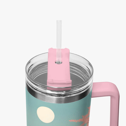 Moonlit Fuji Tumbler Cup Pink Handle