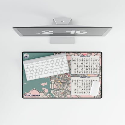 Hiroshima Map Desk Mat | Colorful & Educational Desk Pad - 