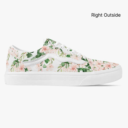 Floral-patterned sneaker on a white background
