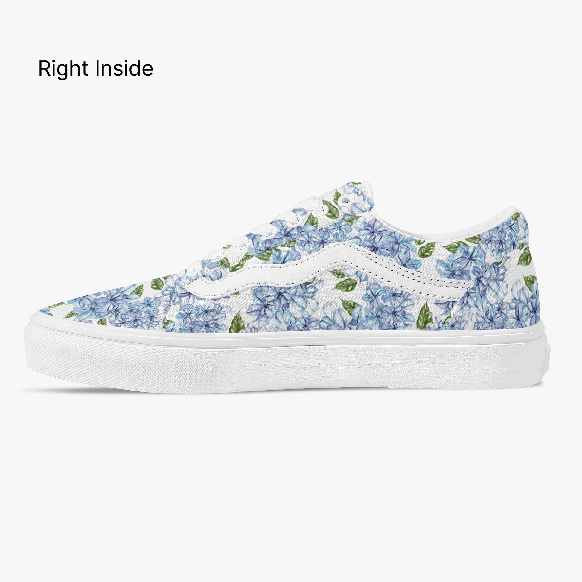 Floral-patterned sneaker on a white background