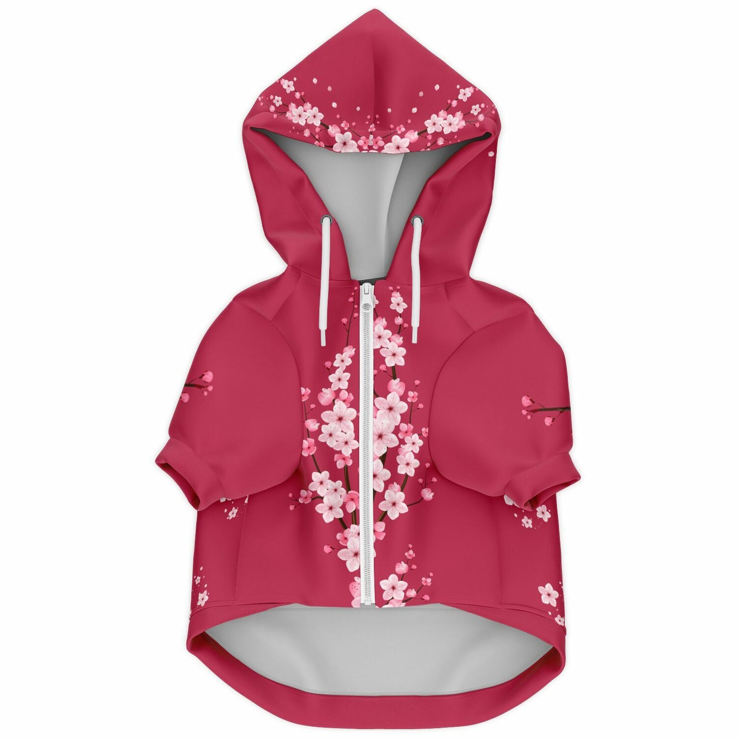 Magenta Sakura Athletic Dog Zip-Up Hoodie