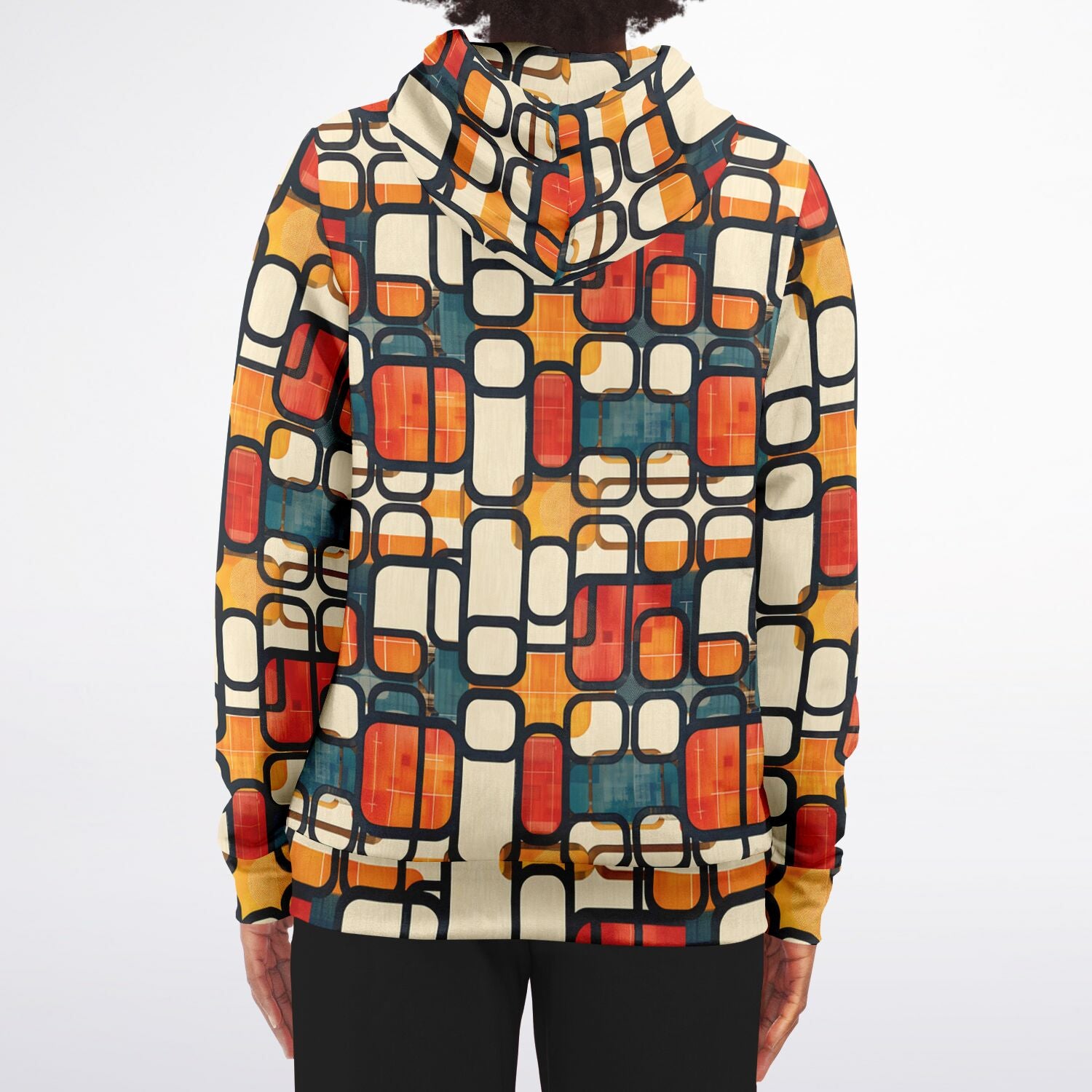 Enso Rounded Grid Zip - Up Hoodie - 