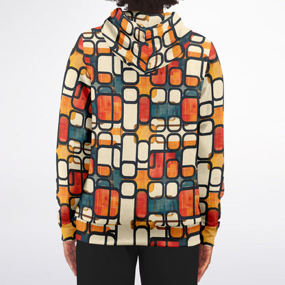 Enso Rounded Grid Zip - Up Hoodie - 