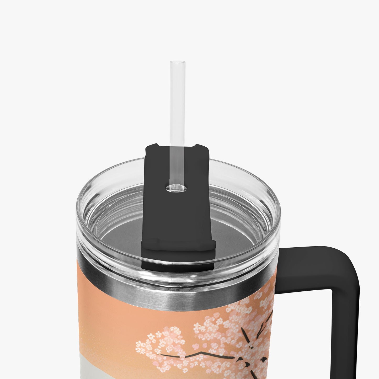 Sunrise Temple Car Tumbler Cup Black Handle