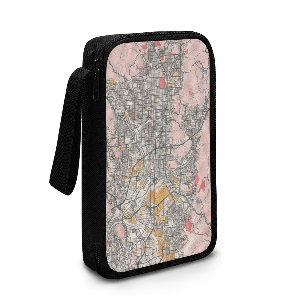 Pastel Kyoto City Map Travel Tech Pouch - 