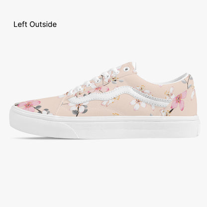 Floral-patterned sneaker on a white background