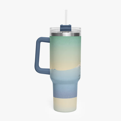 Winter's Solitude Tumbler Cup blue Handle