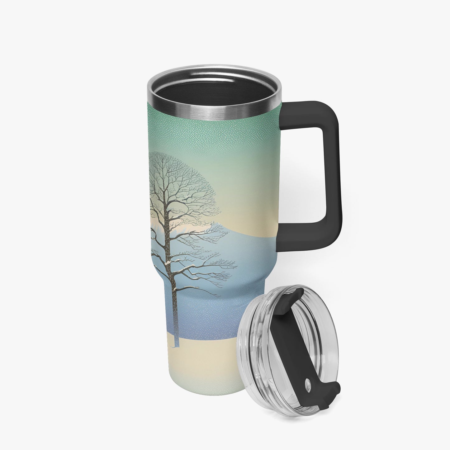 Winter's Solitude Tumbler Cup black Handle