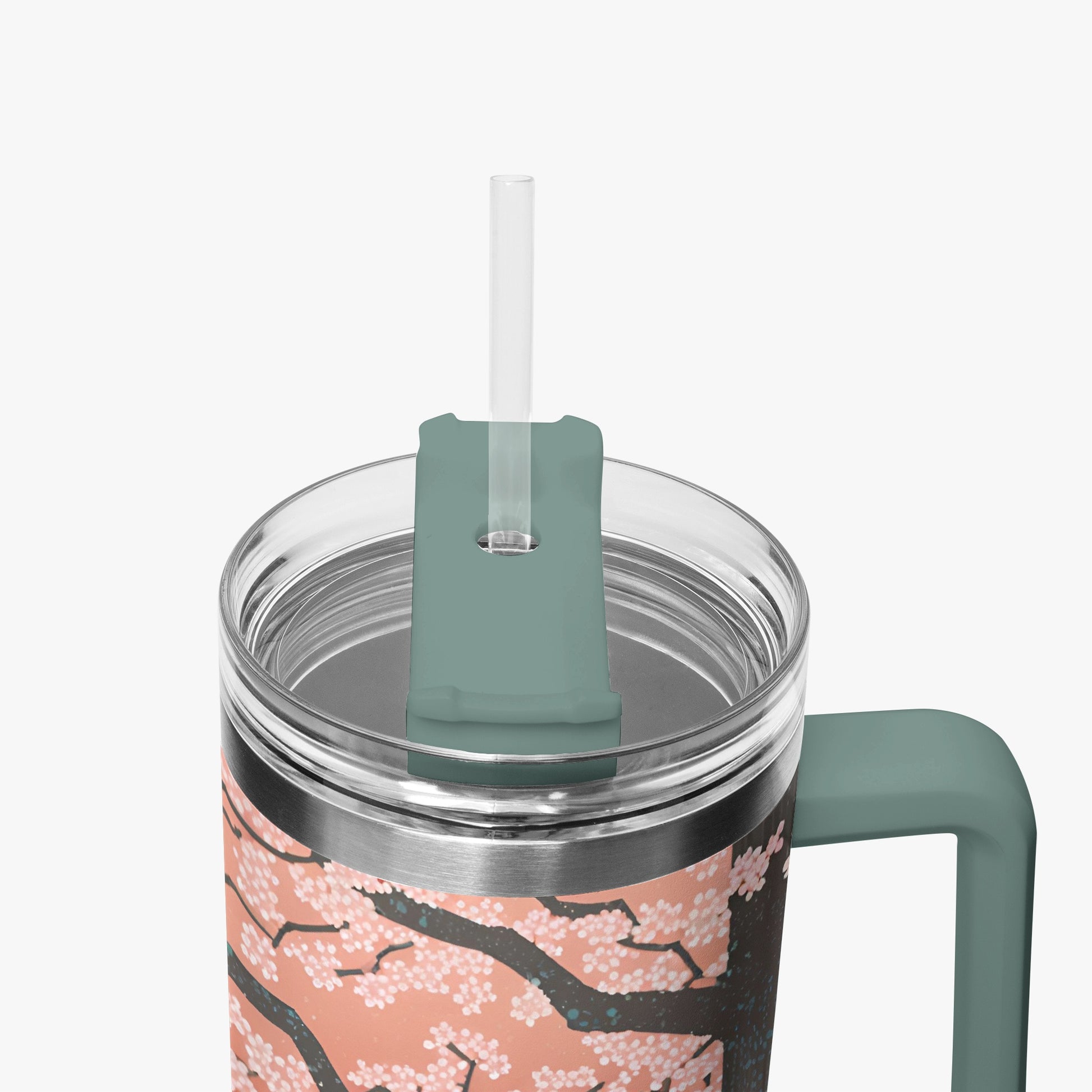 Springtime Serenity Tumbler Cup green/grey Handle