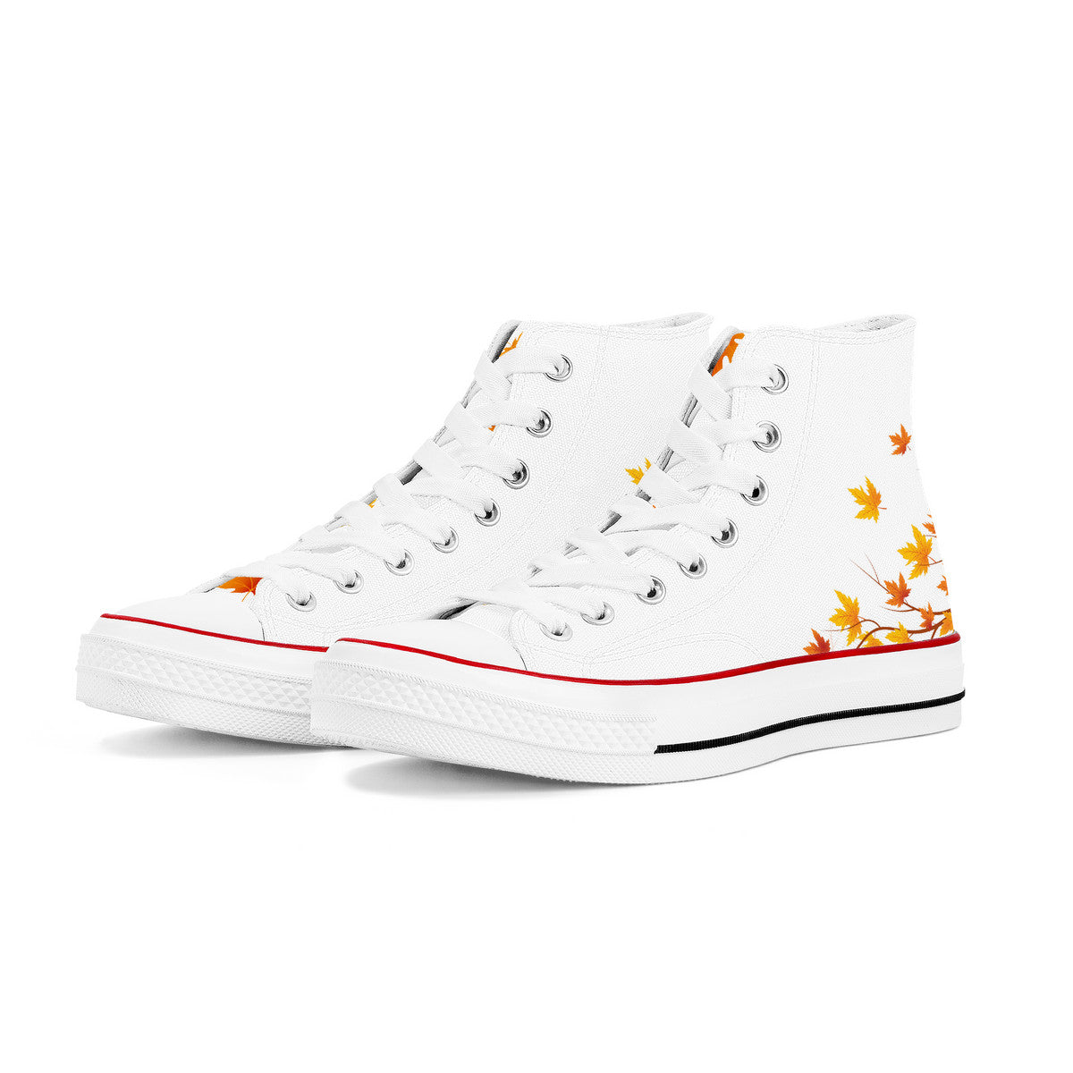 White Aki High Top Canvas Shoes