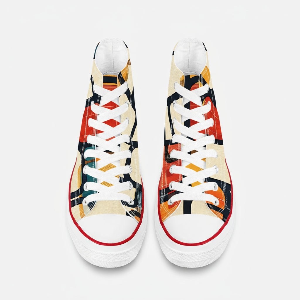 Enso Rounded Grid High Top Canvas Shoes - 