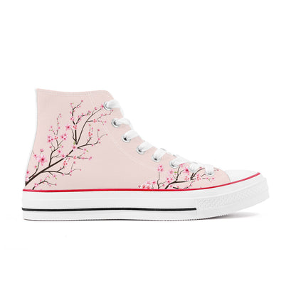 Rose Sakura  High Top Canvas Shoes