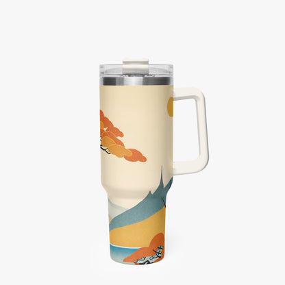 Autumn Majesty Tumbler Cup White Handle