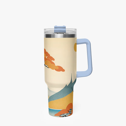 Autumn Majesty Tumbler Cup light blue Handle