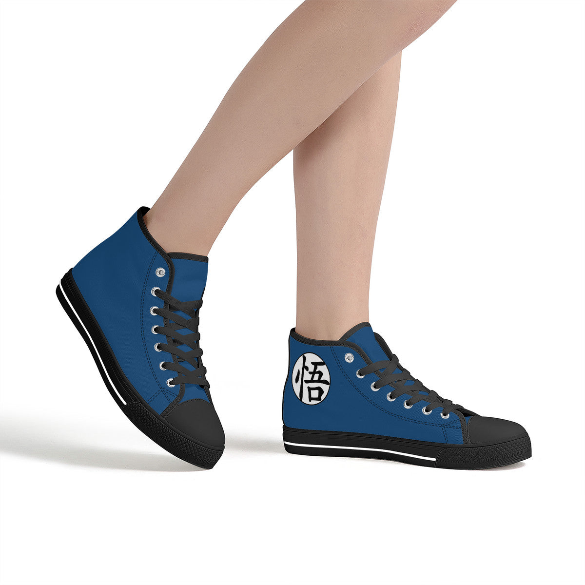 Blue Dragon Ball High-Top Canvas Shoes female mode view