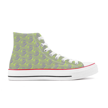 Hanzōmon Line High Top Canvas Shoes - Purple and Green