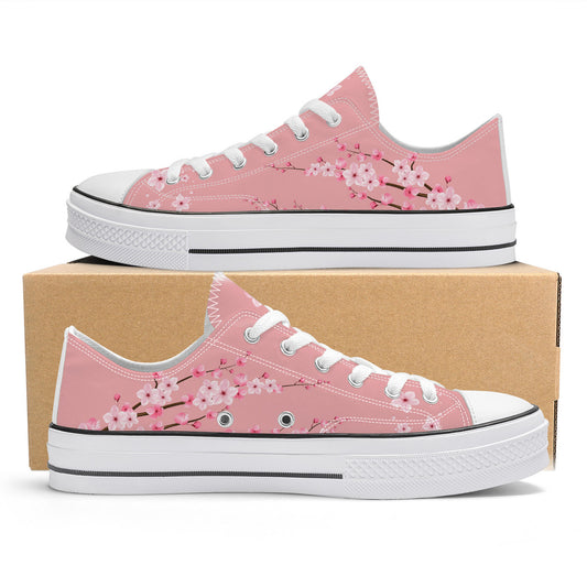 Pink Sakura Low Top Canvas Converse Style Shoe