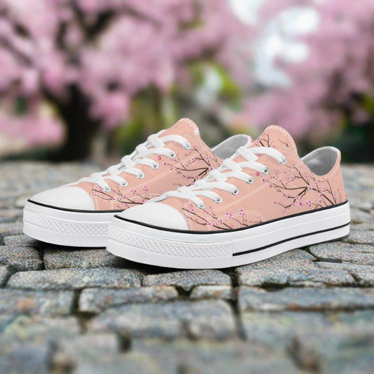 Soft Peach Sakura Classic Low Top Canvas Shoes