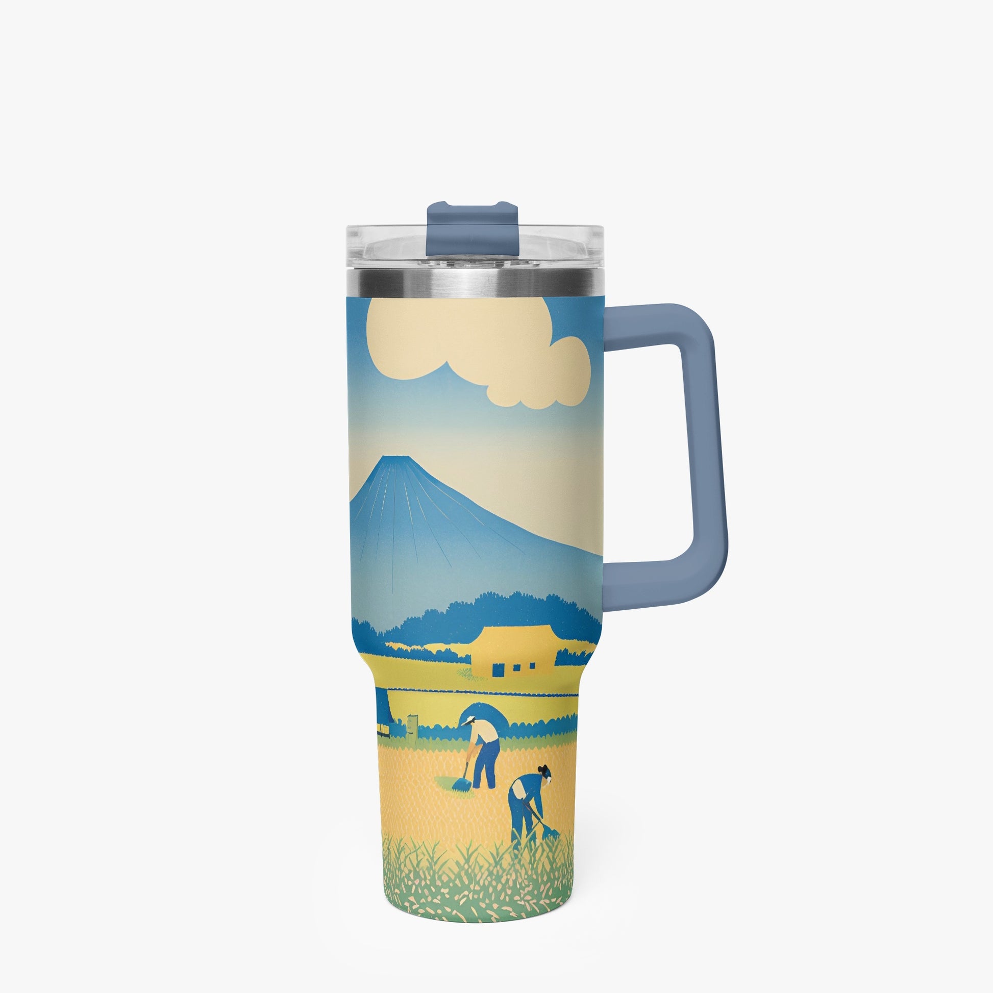 Golden Fields Tumbler Cup Blue Handle