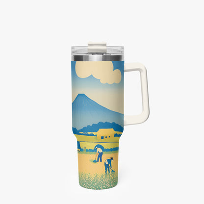 Golden Fields Tumbler Cup White Handle