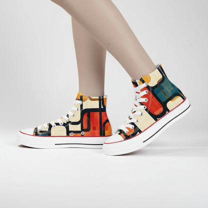 Enso Rounded Grid High Top Canvas Shoes - 