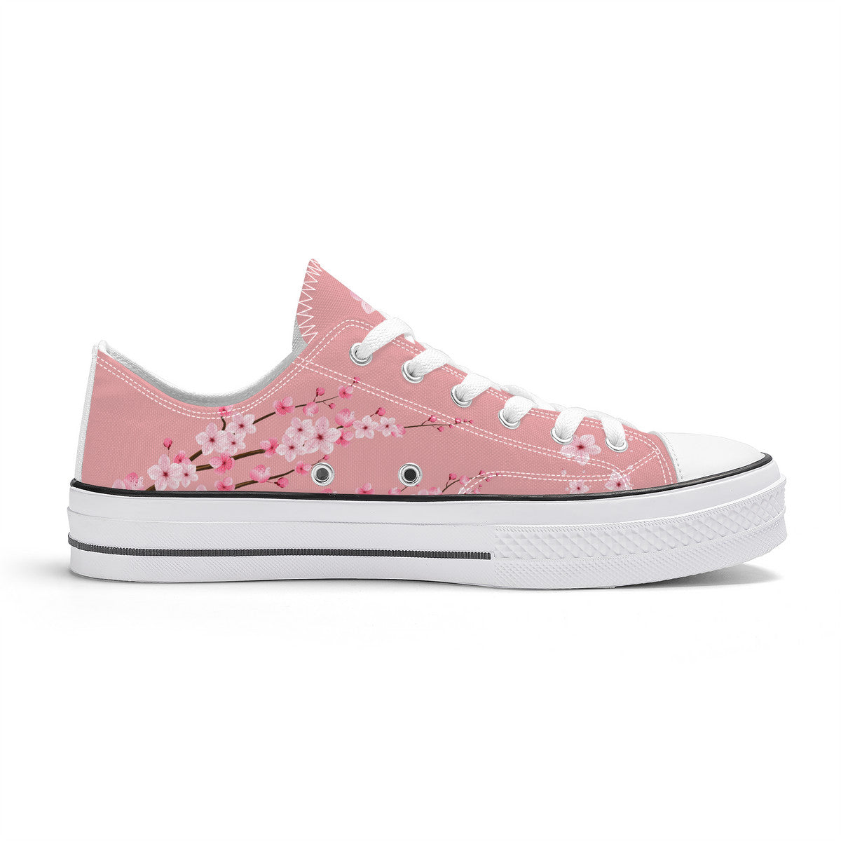 Pink Sakura Low Top Canvas Converse Style Shoe