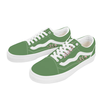 Bamboo Green Low Top Flat Sneaker