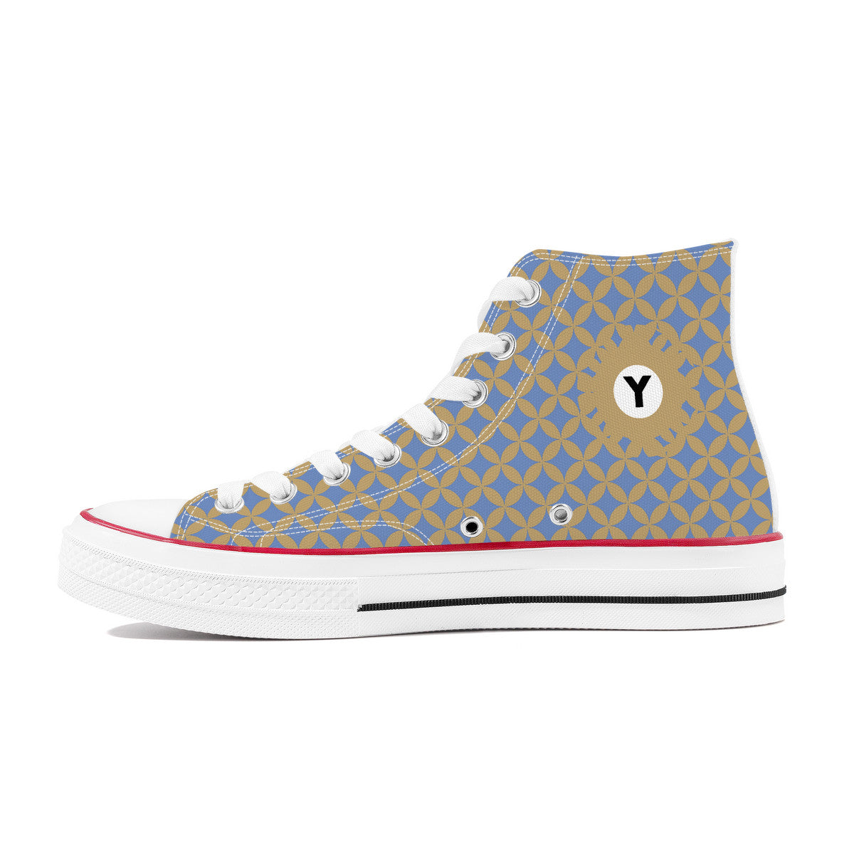 Yūrakuchō Line High Top Canvas Shoes - Blue and Gold