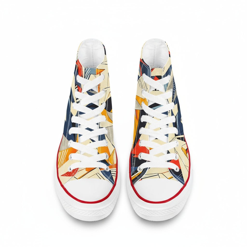 Abstract Geometric High - Top Sneakers - 