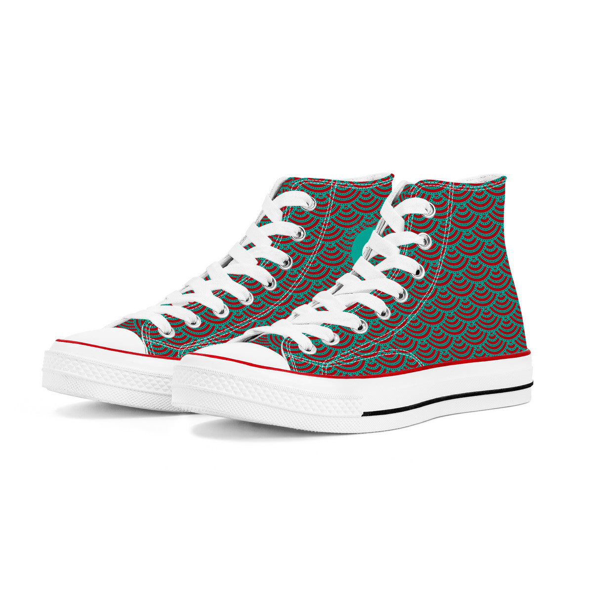 Namboku Line High Top Canvas Shoes - Red and Green