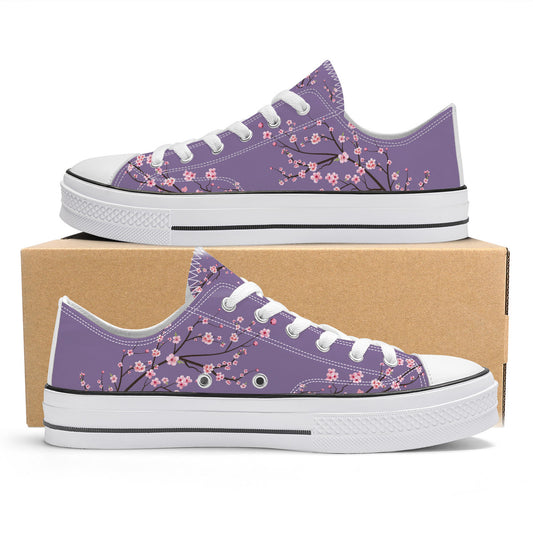 Purple Sakura Classic Low Top Canvas Shoes