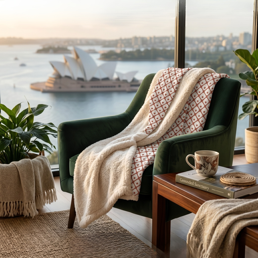 Rusty Blanket on  a green sofa