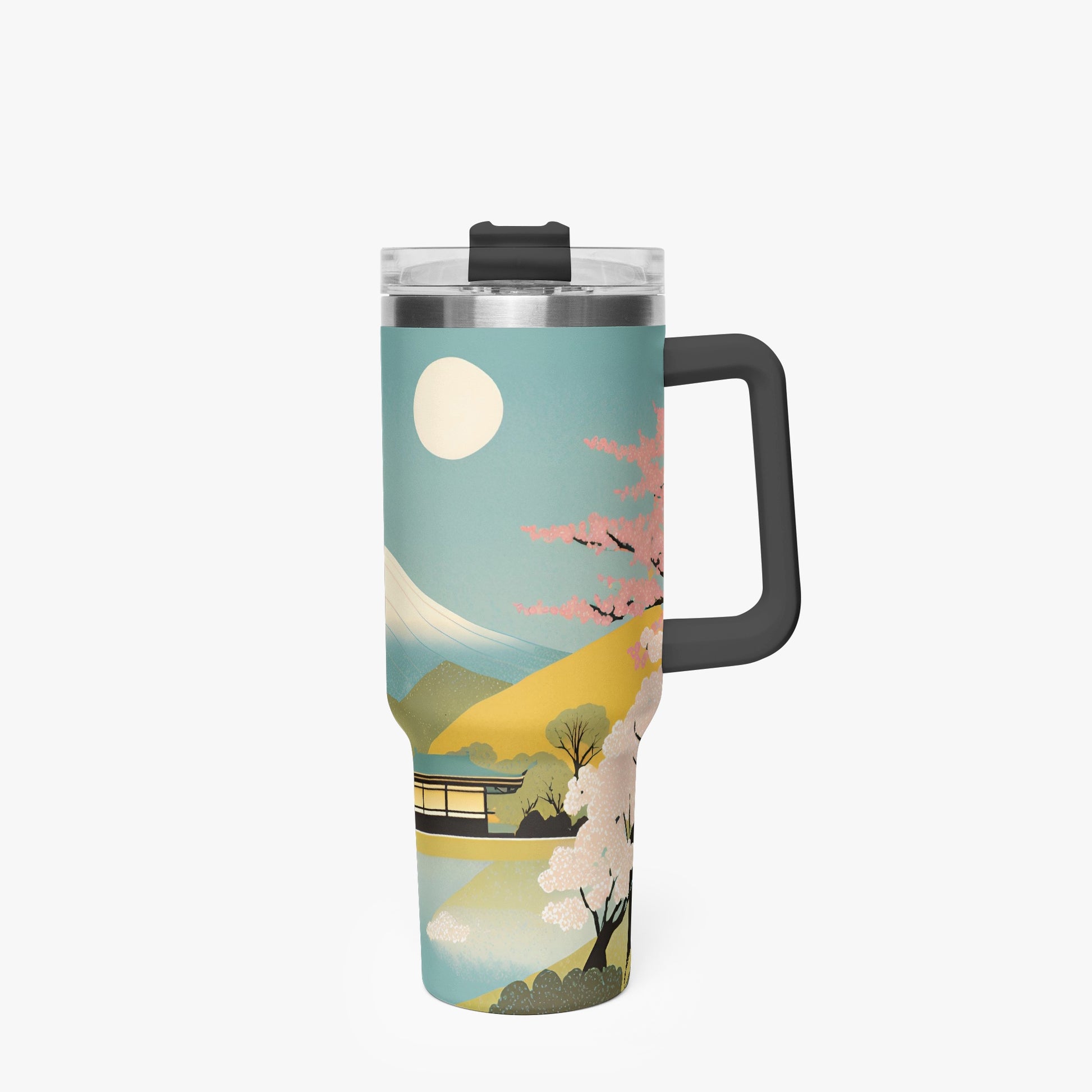 Moonlit Fuji Tumbler Cup black Handle