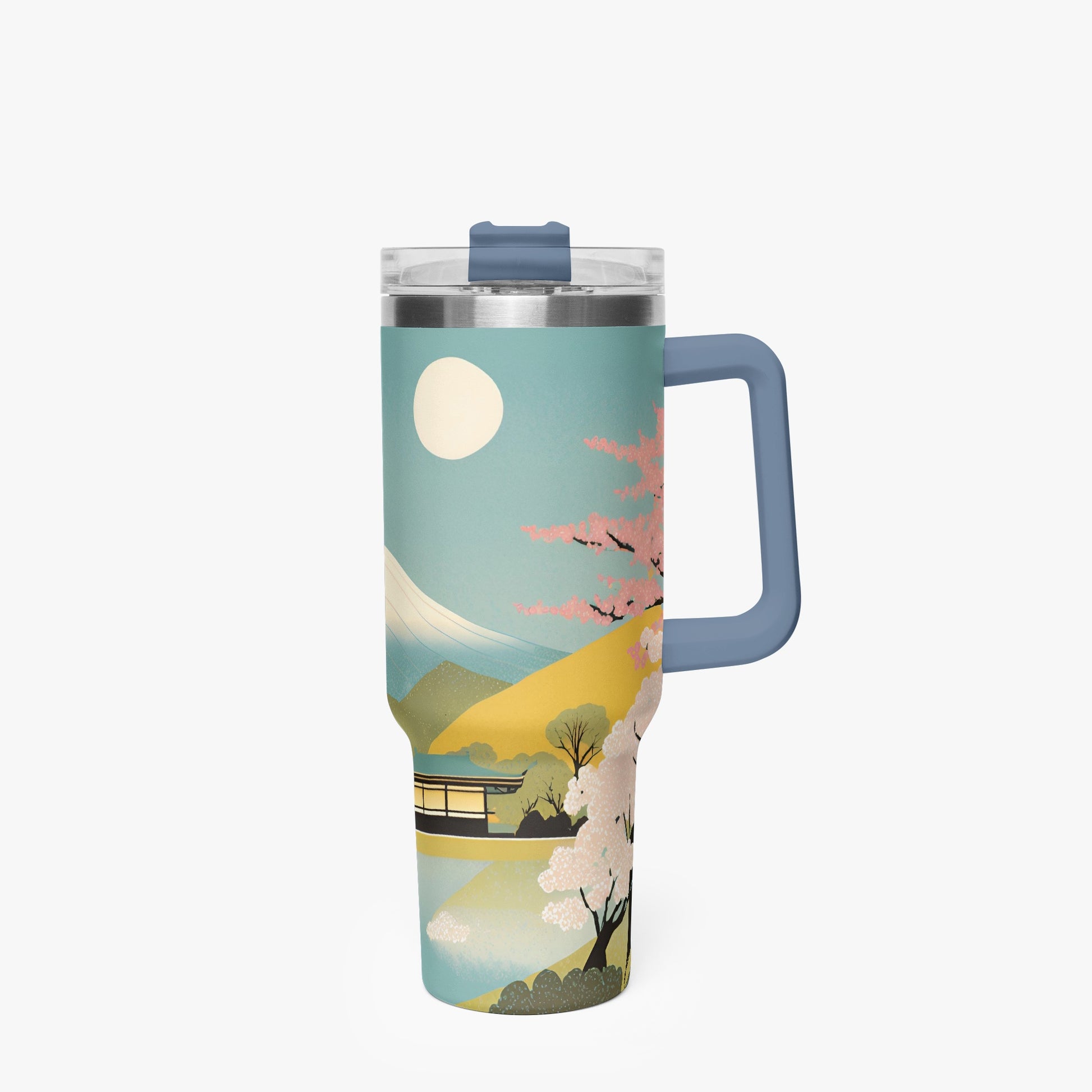 Moonlit Fuji Tumbler Cup blue Handle