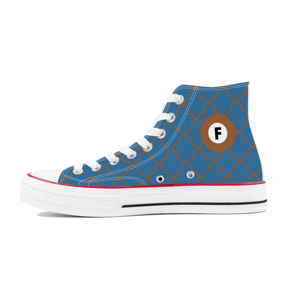 Fukutoshin Line High Top Canvas Shoes - Blue and Brown